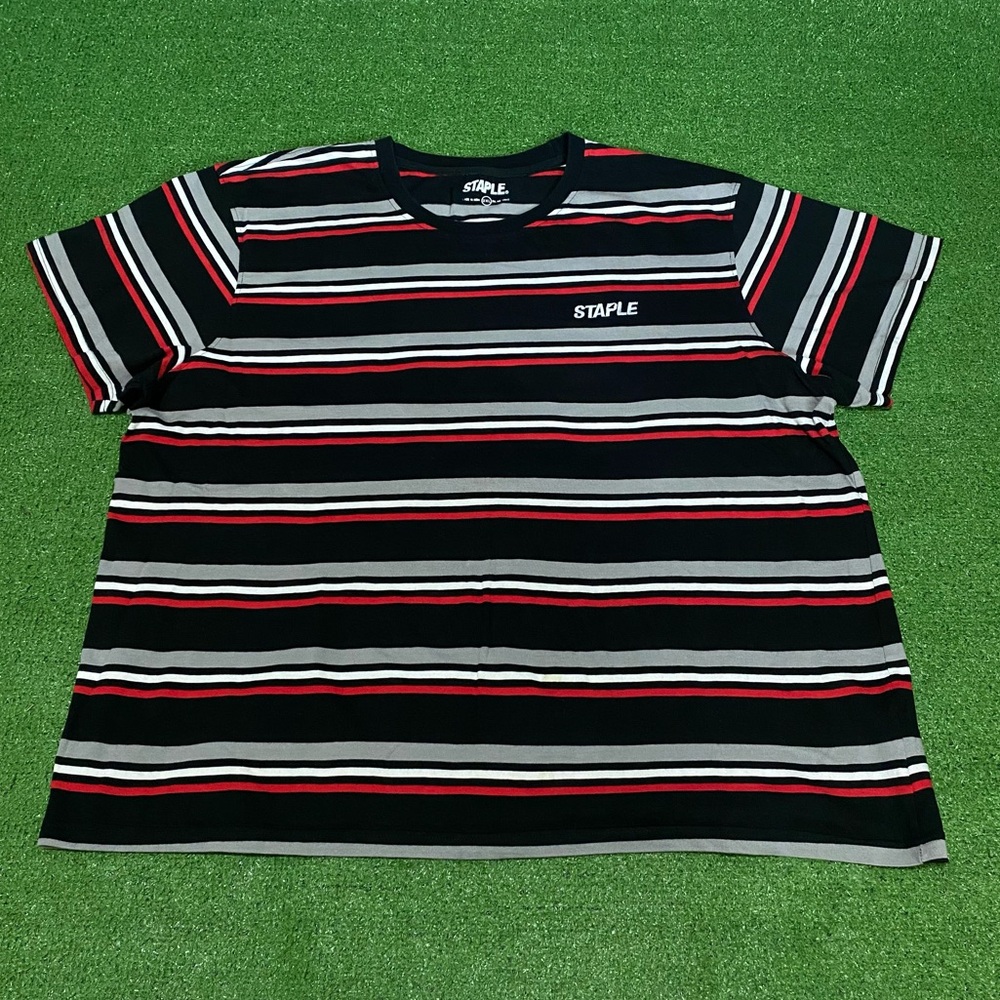 Staple Pigeon Men's 2XL Black Red Striped T-Shirt Jeff Staple NYC Streetwear